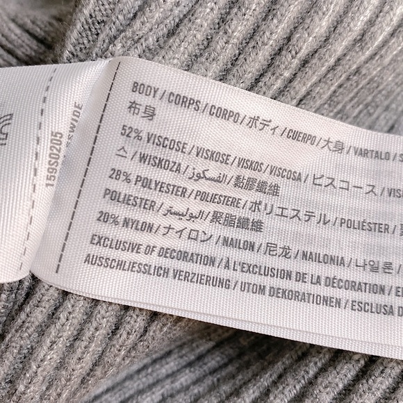 ABERCROMBIE GRAY KNIT OFF SHOULDER MIDI DRESS WINTER HOLIDAY GIFT ROMANTIC  L - Picture 10 of 10